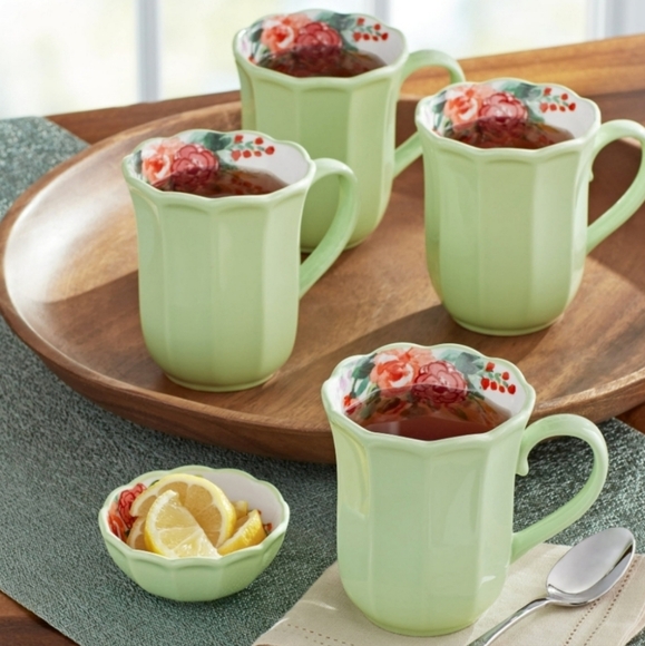 2024 ❤️ New Pioneer Woman Painted Meadow 4-Piece Ceramic Mug Set - Picture 10 of 10